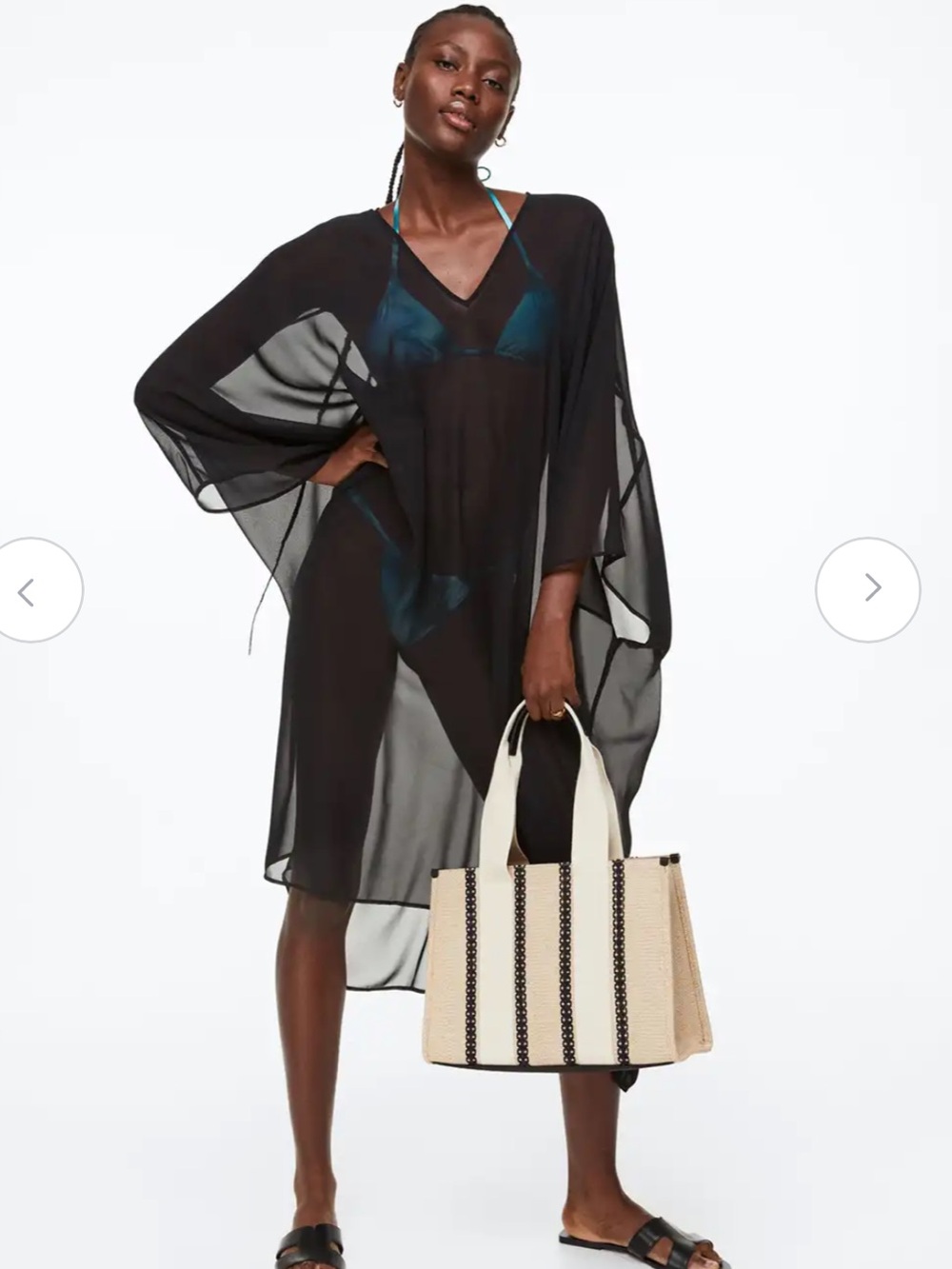 H&M black Beach cover up small Sheer - Picture 2 of 6
